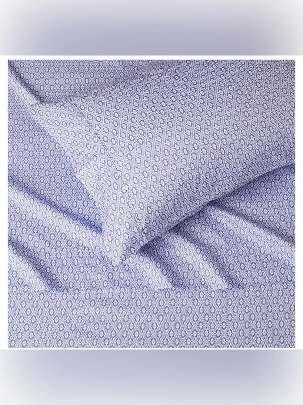 TWIN Super-Soft Easy-Care Bedsheet Set 3Pc. Brushed Microfiber - BLUE DAMASK